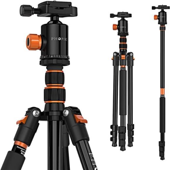 77" Camera Tripod,Travel Tripod for DSLR,Professional Tripod with 360 Degree